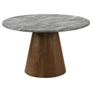 Franklin 5-piece 50-inch Round Dining Table Set Grey and Dark Oak