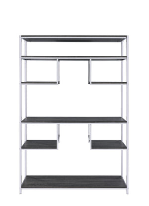 Vonara - Bookshelf - Chrome / Gray / Oak