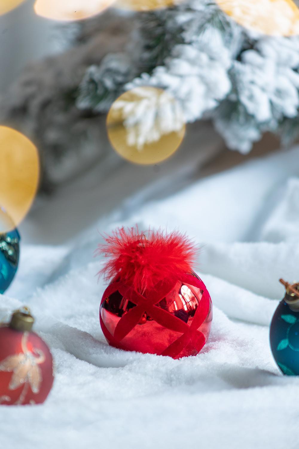 Christmas Ball Ornaments, Decorative Hanging Ball Tree Ornaments For Holiday Party Decorations