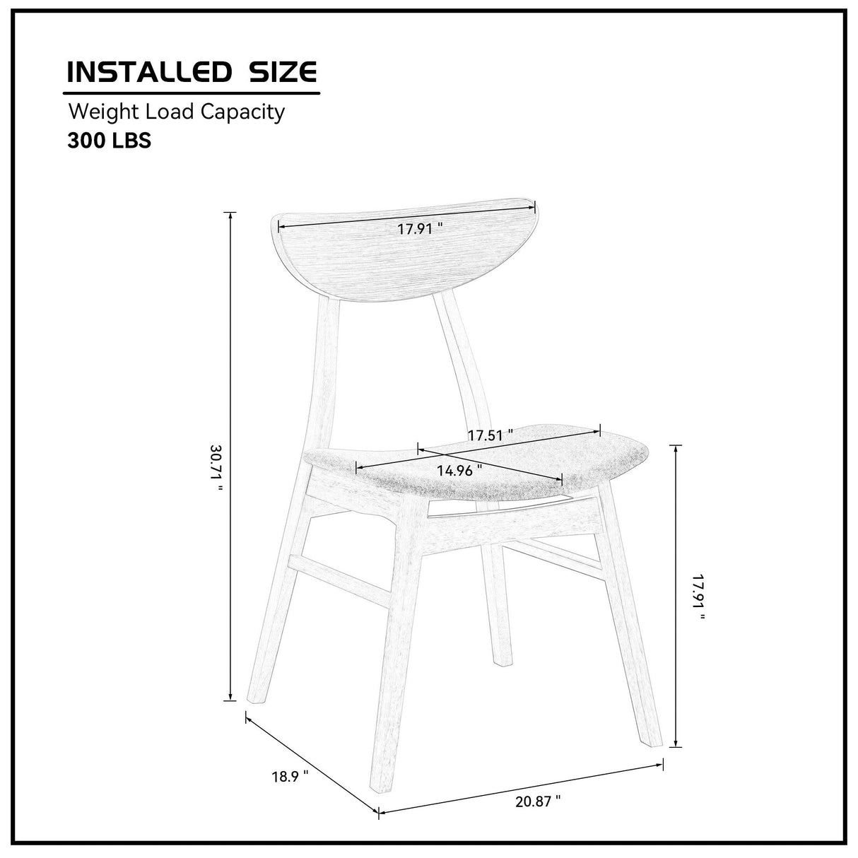 Wooden Dining Chairs Set of 2