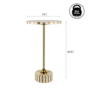 Calix Contemporary Minimalist Metal/Cork Round End Table