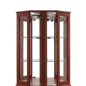 6 Shelf Corner Curio Display Cabinet With Lights, Mirrors And Adjustable Shelves (E26 Light Bulb Not Included)