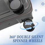 3-Piece PP Spinner Wheel Luggage Set 20/24/28 Silver Grey