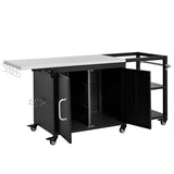 K&K 76.6' Outdoor Grill Cart with Storage Cabinet