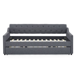 Size Upholstered Daybed With Trundle And USB Charging Armrest