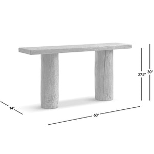 Arbor 60' Reclaimed Elm Double Pillar Console Table, Heritage Medium-Dark Brown