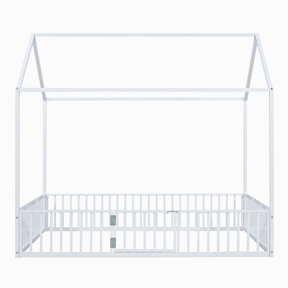 Metal House Bed With Fence And Door