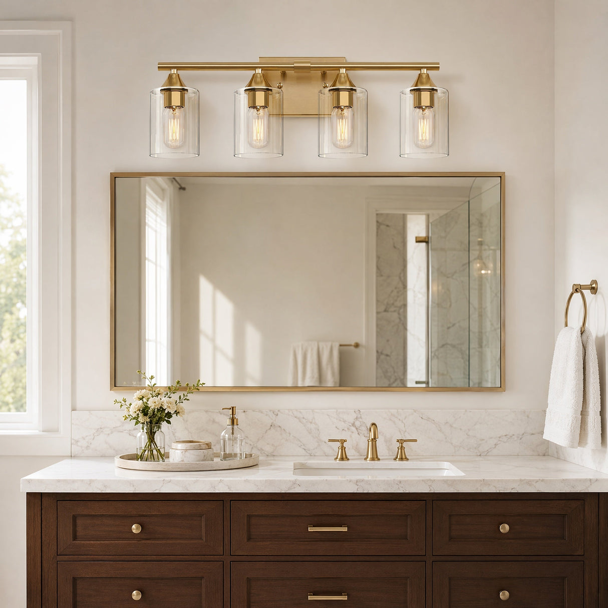 4-Light Brushed Bathroom Vanity Wall Light