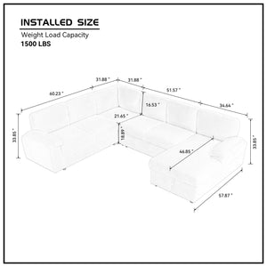 Oversized Modular Storage Sectional Sofa Couch