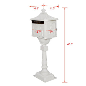 Cast Aluminum Mailbox with Durable Construction – Dark Brown, Black, or White