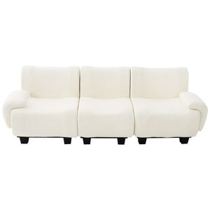 3 Seater Sofa Couch With Curved Armrests