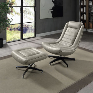 Piran - Ottoman - Twilight Top Grain Leather