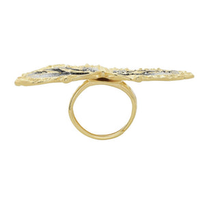 Graziella 23K Gold Plated Choice of Color Enamel Butterfly Ring