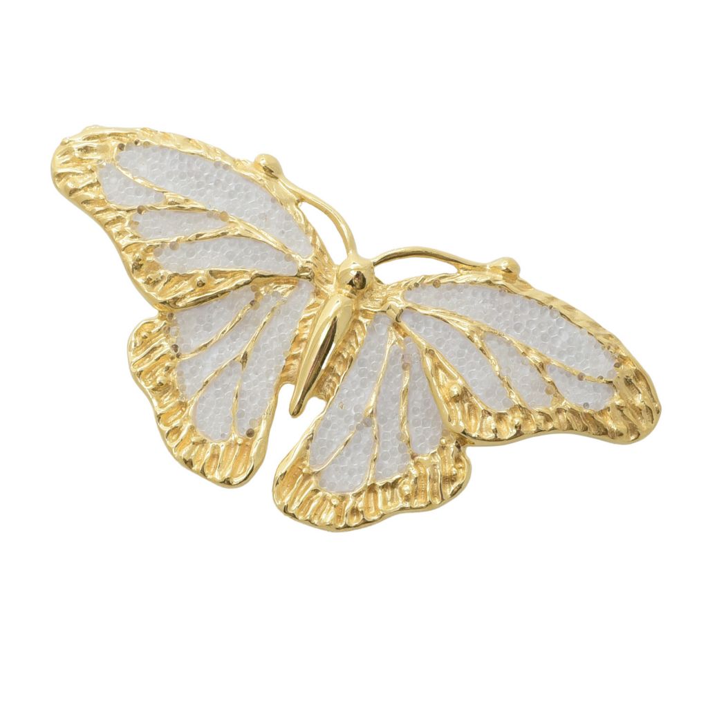 Graziella 23K Gold Plated Choice of Color Enamel Butterfly Ring