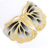 Graziella 23K Gold Plated Choice of Color Enamel Butterfly Cuff Bracelet