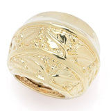 Graziella 23K Gold Plated Openwork Detailed Dome Ring
