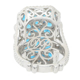 Dallas Prince 4.66ctw Neon Apatite & White Zircon Cluster Elongated Ring