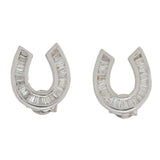 Diamond Treasures 0.59ctw Baguette Diamond Horseshoe Stud Earrings
