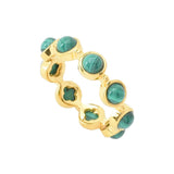Elemental Gems 18K Gold Plated Choice of Gemstone Eternity Band Ring