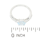 Elemental Gems Platinum Plated Gemstone & White Zircon Set of 3 Rings