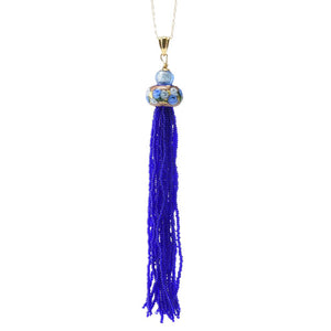 Il Murano di Francesca Murano Glass Bead Tassel Pendant w/ Chain