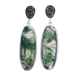 Artisan Silver by Samuel B. Choice of Gem & Black Diamond Drop Earrings