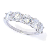 Brilliante Platinum Plated 0.75 DEW Simulated Diamond 5-Stone Ring