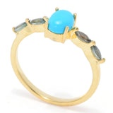 Elemental Gems Sleeping Beauty Turquoise & Montana Sapphire Ring