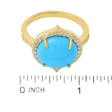 Elemental Gems Sleeping Beauty Turquoise & Zircon East-West Ring