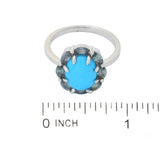 Elemental Gems Sleeping Beauty Turquoise & Montana Sapphire Halo Ring
