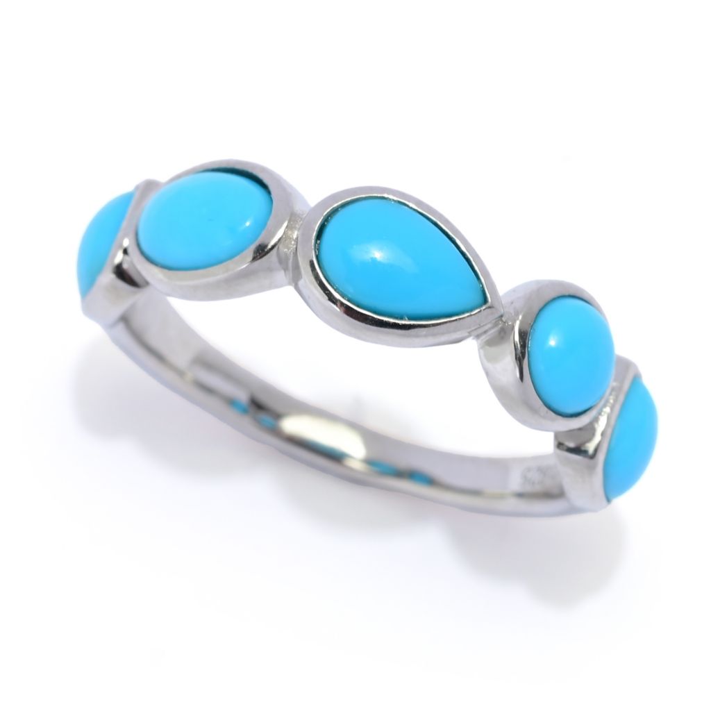 Elemental Gems Polished Multi Shape Sleeping Beauty Turquoise Ring