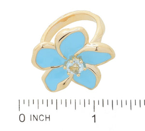 Toscana Italiana Choice of Gem & Enamel Flower Acqua Bagnata Ring
