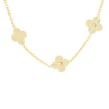 Toscana Italiana 18K Gold Plated or Platinum Plated Clover Station Necklace