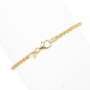 Toscana Italiana 18K Gold Plated Choice of Size Rope Chain Bracelet