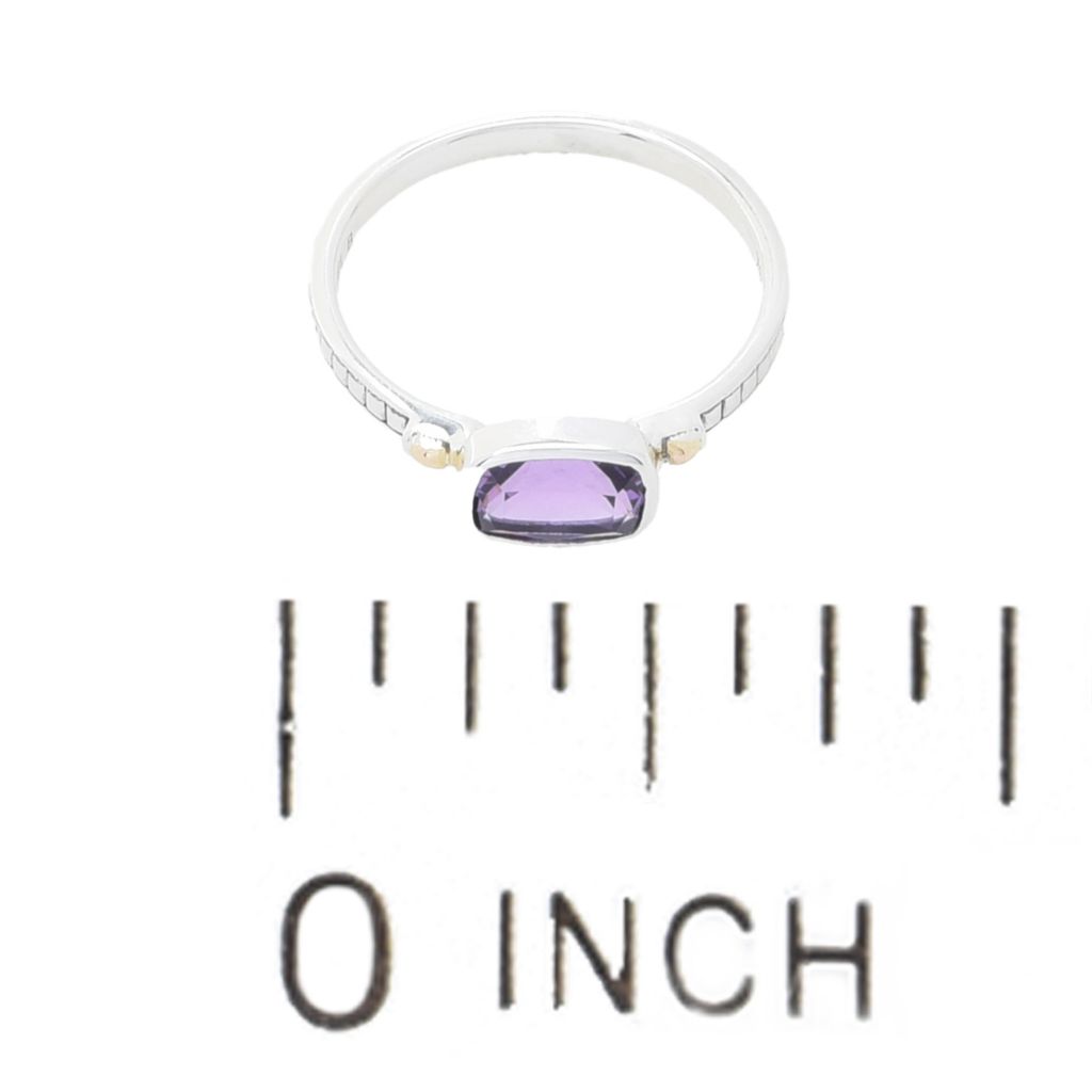 Artisan Silver by Samuel B. Choice of Gemstone Set of 3 Stack Band Rings