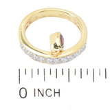 Gem Treasures 18K Vermeil 1.06ctw Garnet & White Zircon Charm Ring