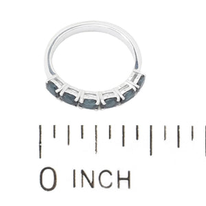 Gem Treasures Sterling Silver 1.02ctw Indicolite 6-Stone Band Ring
