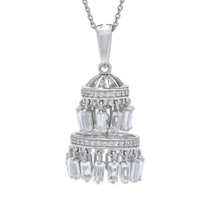 Gem Treasures 4.34ctw White Topaz Chandelier Pendant w/ 18"+2" Chain