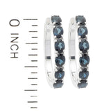 Gem Treasures Sterling Silver 2.04ctw Indicolite 6-Stone Hoop Earrings