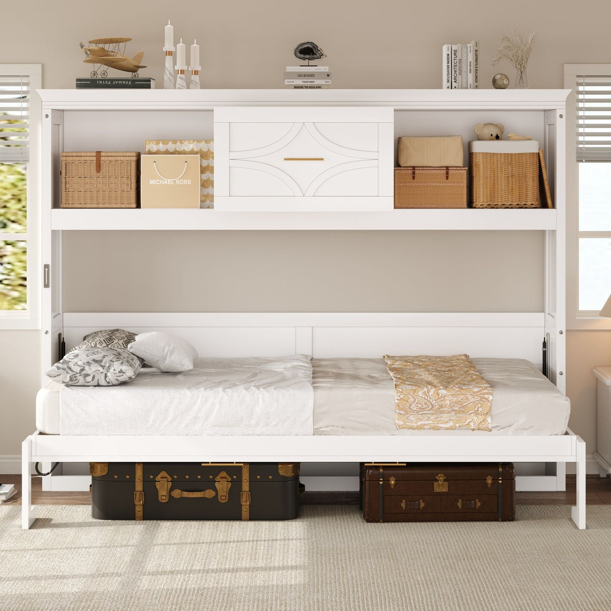 Murphy Bed With Charging Station And Drawer