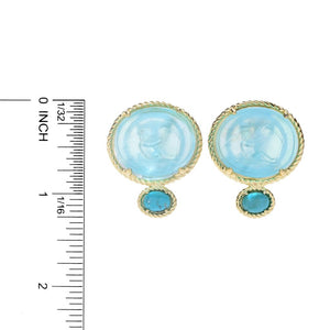 Tagliamonte 18K Gold Plated Venetian Glass Cameo & Choice of Gem Earrings