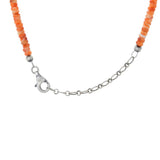 Southwest Elements 4mm Orange Spiny Oyster & Navajo Pearl Necklace