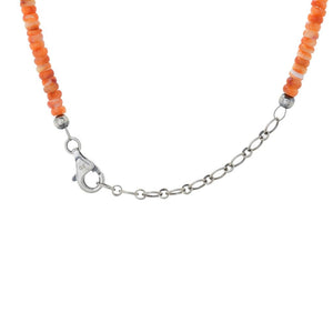 Southwest Elements 4mm Orange Spiny Oyster & Navajo Pearl Necklace