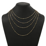 Passport to Turkey Gold or Platinum Plated Bead Station Necklace