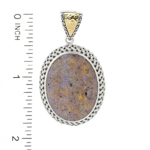 Artisan Silver by Samuel B. 30x22mm Louisiana Opal Enhancer Pendant