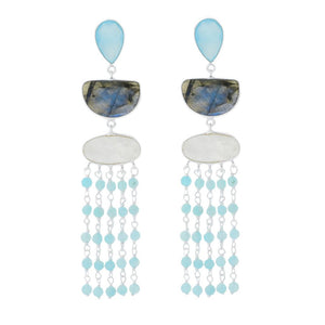 Artisan Silver by Samuel B. Choice of Gemstone Chandelier Earrings