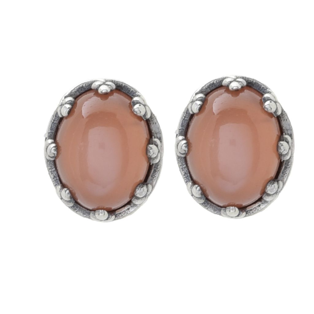 Artisan Silver by Samuel B. Choice of 9x7mm Oval Gemstone Stud Earrings