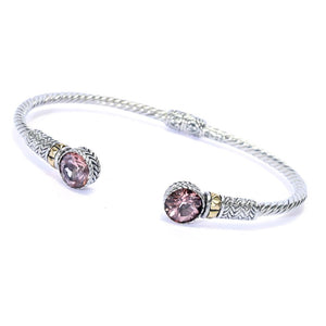 Artisan Silver by Samuel B. Choice of 4.00ctw Topaz Bangle Bracelet
