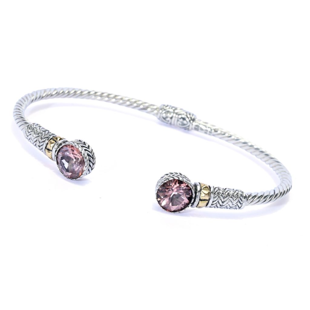 Artisan Silver by Samuel B. Choice of 4.00ctw Topaz Bangle Bracelet