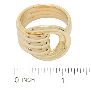 Toscana Italiana 18K Gold or Platinum Plated Triple Row Wide Band Ring